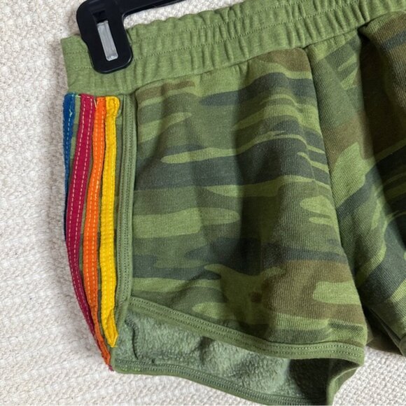 AVIATOR NATION green camo five stripe jogger shorts S - Picture 2 of 8